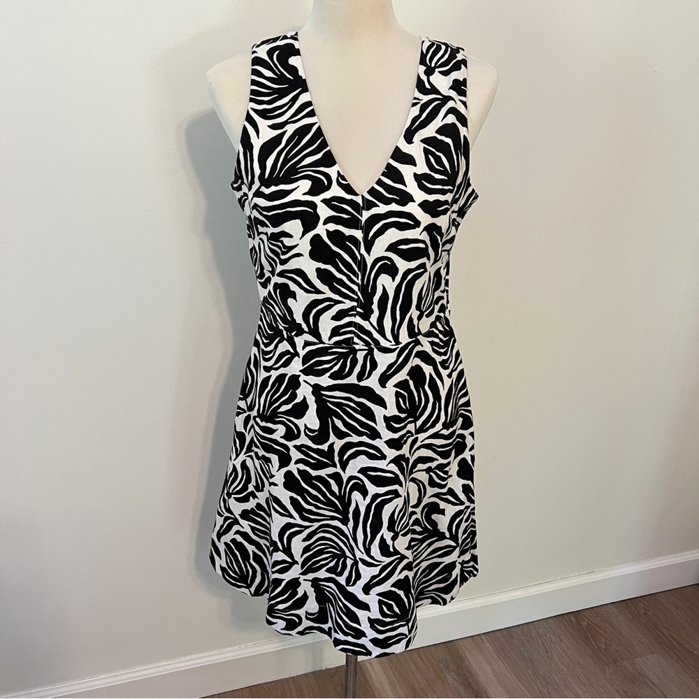Nicole Miller Linen Dress + Vest Set – Size S Black and white - Picture 2 of 7